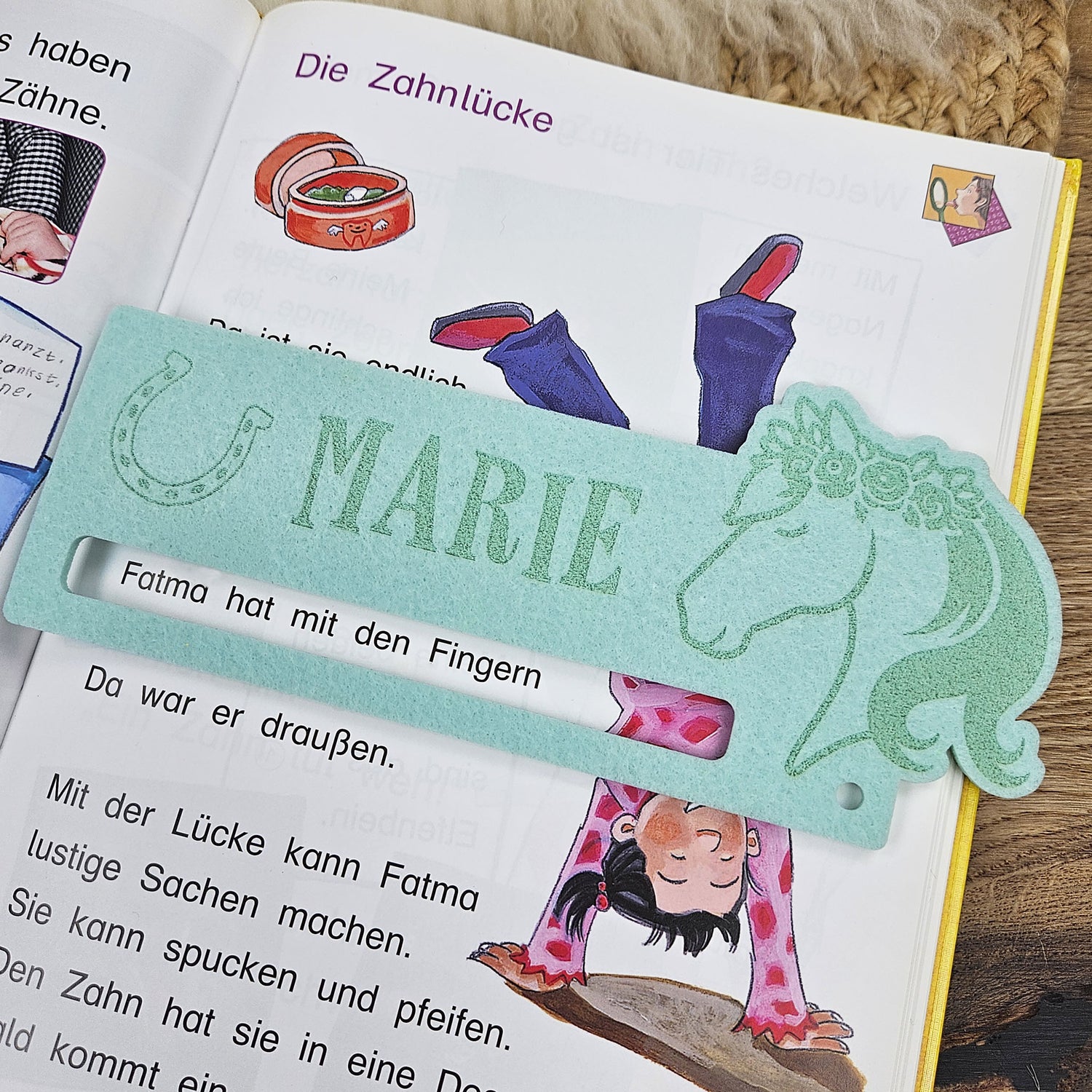 Personalisierte Lesehilfe "Pferd" für Leseanfänger zum Schulstart, Einschulung, Schultüte, Schulanfang Grundschule