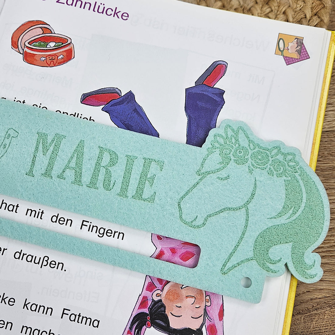 Personalisierte Lesehilfe "Pferd" für Leseanfänger zum Schulstart, Einschulung, Schultüte, Schulanfang Grundschule