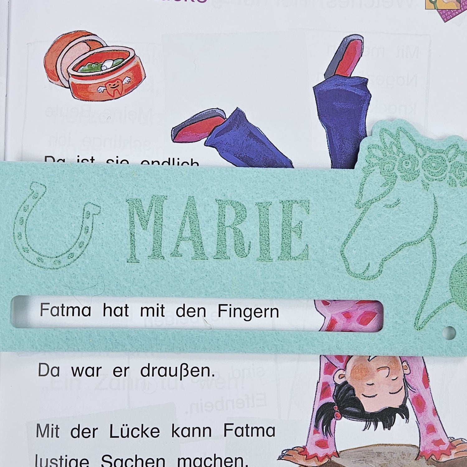 Personalisierte Lesehilfe "Pferd" für Leseanfänger zum Schulstart, Einschulung, Schultüte, Schulanfang Grundschule