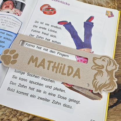 Personalisierte Lesehilfe "Hund" für Leseanfänger zum Schulstart, Einschulung, Schultüte, Schulanfang Grundschule