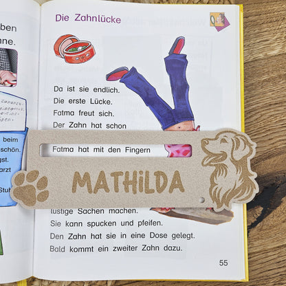 Personalisierte Lesehilfe "Hund" für Leseanfänger zum Schulstart, Einschulung, Schultüte, Schulanfang Grundschule