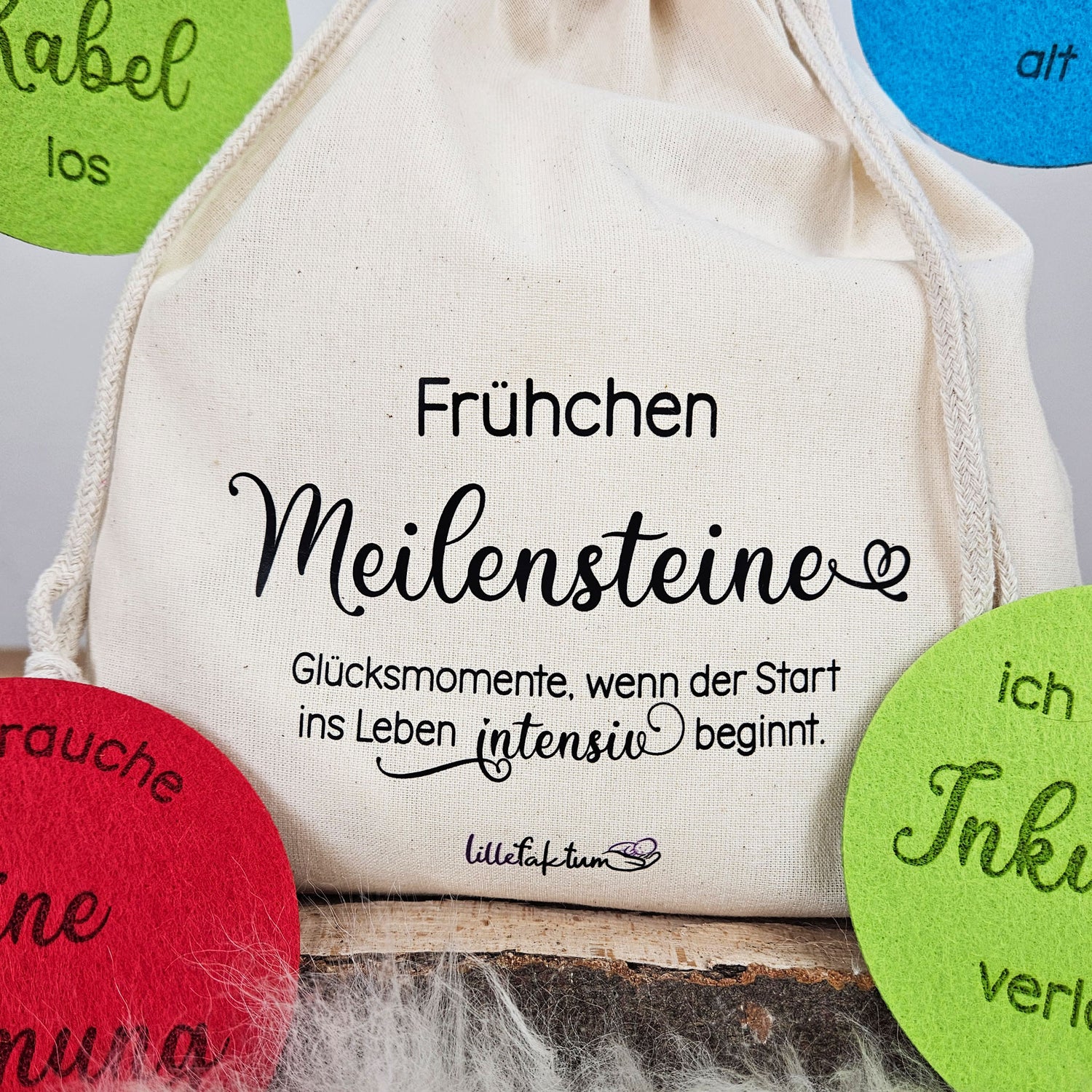 Personalisierte Meilensteine für Frühchen aus Filz