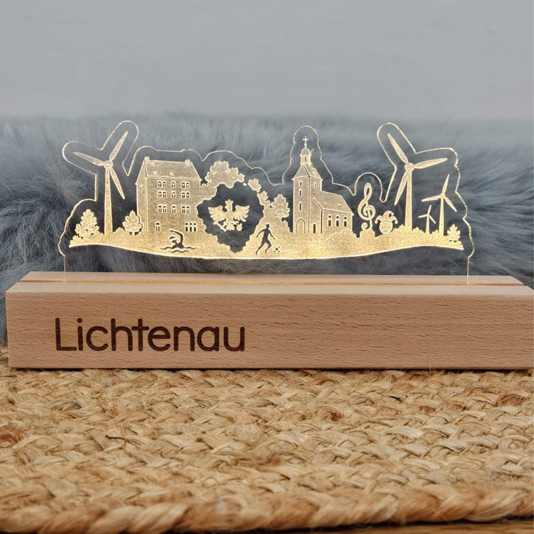 Skyline LICHTENAU - Tischlampe Stadt Lichtenau, Nachtlicht, Homdeko