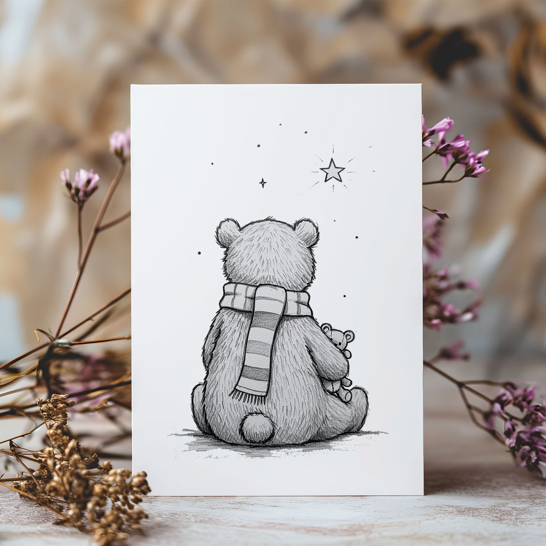 Karte Sternenkind "ohne Worte" Kondolenzkarte / Trauerkarte / Beileidskarte Fehlgeburt Totgeburt