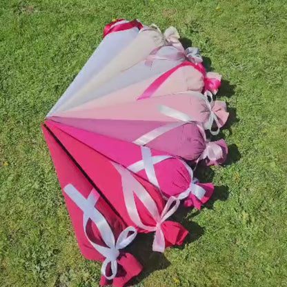 Schultüte Pferd, personalisierte Schultüte aus Stoff Musselin mit Wunschname individualisierbar, 70cm (85-90cm), 20 Grundfarben