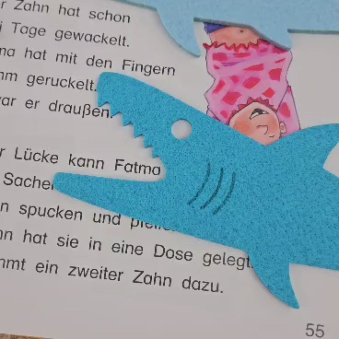 Große Lesehilfe Hai, Lesehai für Leseanfänger zum Schulstart, Lesepfeil Einschulung, Schultüte, Schulanfang Grundschule